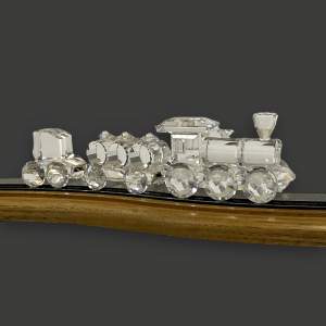 Swarovski Crystal Three Piece Locomotive Train Set