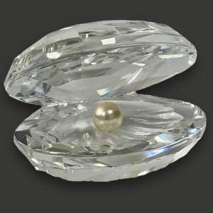 Vintage Swarovski Crystal Oyster with Pearl