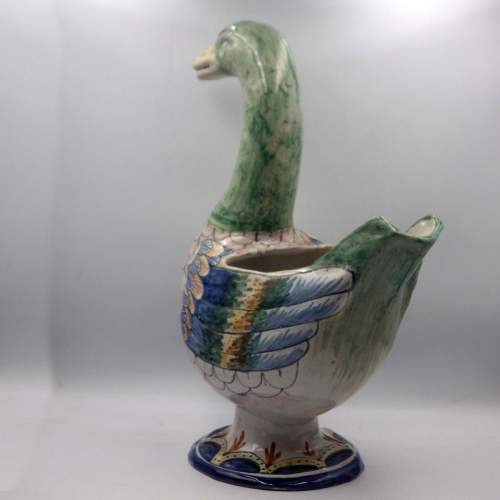 Henriot Quimper 19th Century French Faience Pottery Large Grande Maison Duck image-6