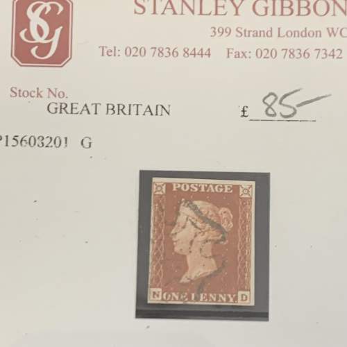 1841 Penny Red Brown Stamp image-2