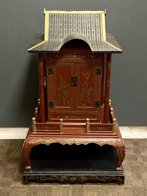 Japanese Shinto Red Lacquered Home Shrine image-6
