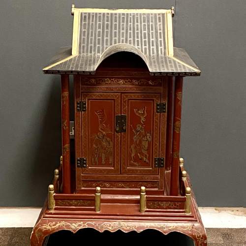 Japanese Shinto Red Lacquered Home Shrine image-1