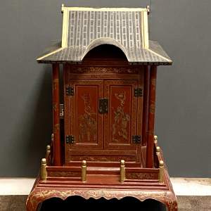 Japanese Shinto Red Lacquered Home Shrine