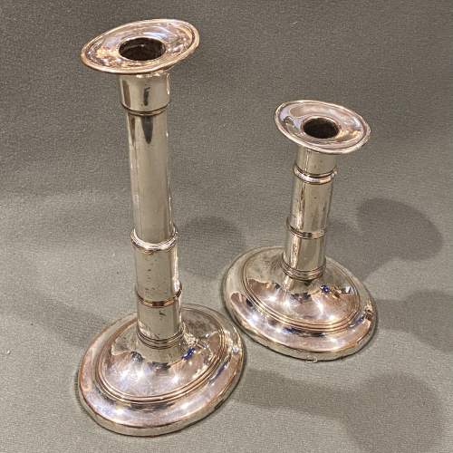 Pair of Victorian Sheffield Silver Plate Telescopic Candlesticks image-2