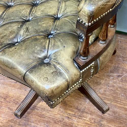 Vintage Swivel Leather Captains Chair image-4