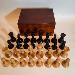 A Fine Boxwood and Ebony Chess Set