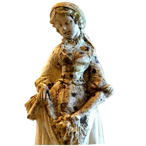 Garden Statue of Shepherdess and Lamb image-3