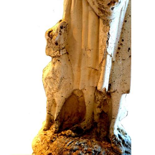 Garden Statue of Shepherdess and Lamb image-4