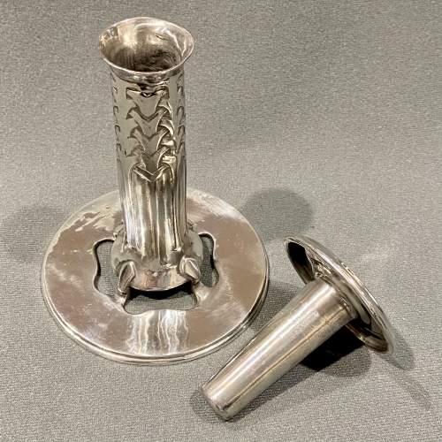 Pair of Liberty and Co Archibald Knox Tudric Pewter Candlesticks image-3