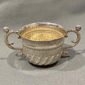 19th Century Charles Harris Silver Porringer with George III Coin