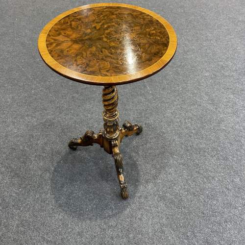 Early Victorian Burr Walnut Occasional Wine Table image-6