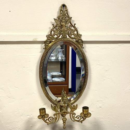 Victorian Brass Girandole Mirror image-1