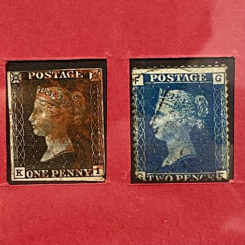 Penny Black Penny Red and 2D Blue in a Solid Silver Frame image-4