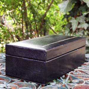Smythson Fine Quality Black Leather Jewellery Box