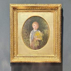 Frederick Morgan Oil on Canvas Portrait the Flower Gatherer