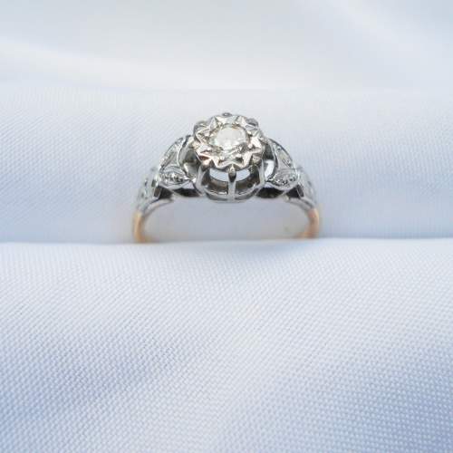 18ct Gold Solitaire Diamond Ring image-1