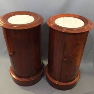 Rare Pair Of Victorian Circular Mahogany Pot Cupboards