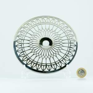 A Very Nice Sterling Silver and Glass Trivet