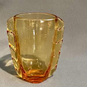 Whitefriars Vintage Amber Glass Vase
