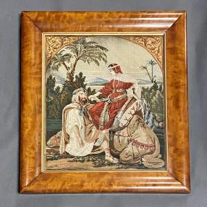 19th Century Tapestry in Maple Frame