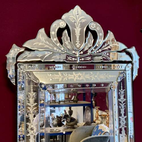 Venetian Etched Glass Console Table and Mirror image-2
