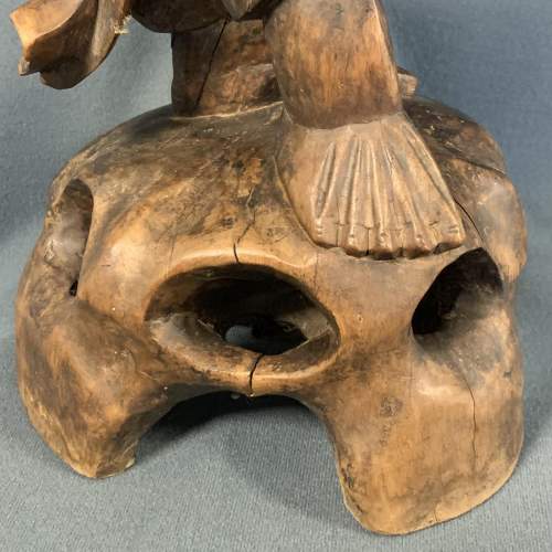 Oriental Carved Hardwood Figural Lamp image-4