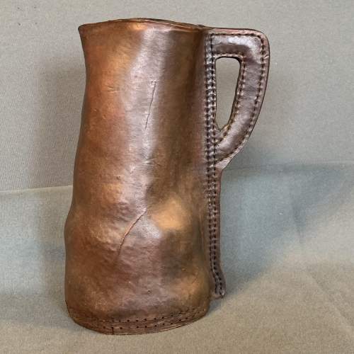 Victorian Brown Leather Four Pint Bombard Pitcher image-1