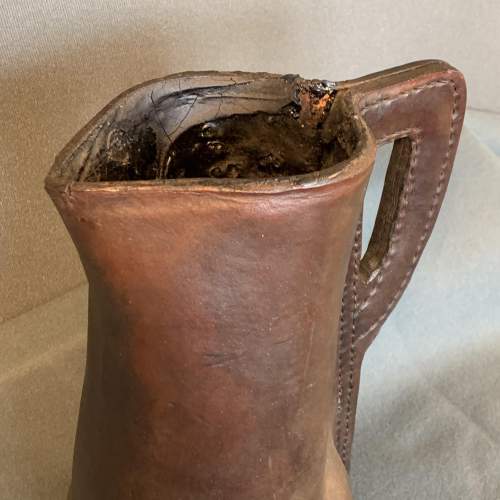 Victorian Brown Leather Four Pint Bombard Pitcher image-2