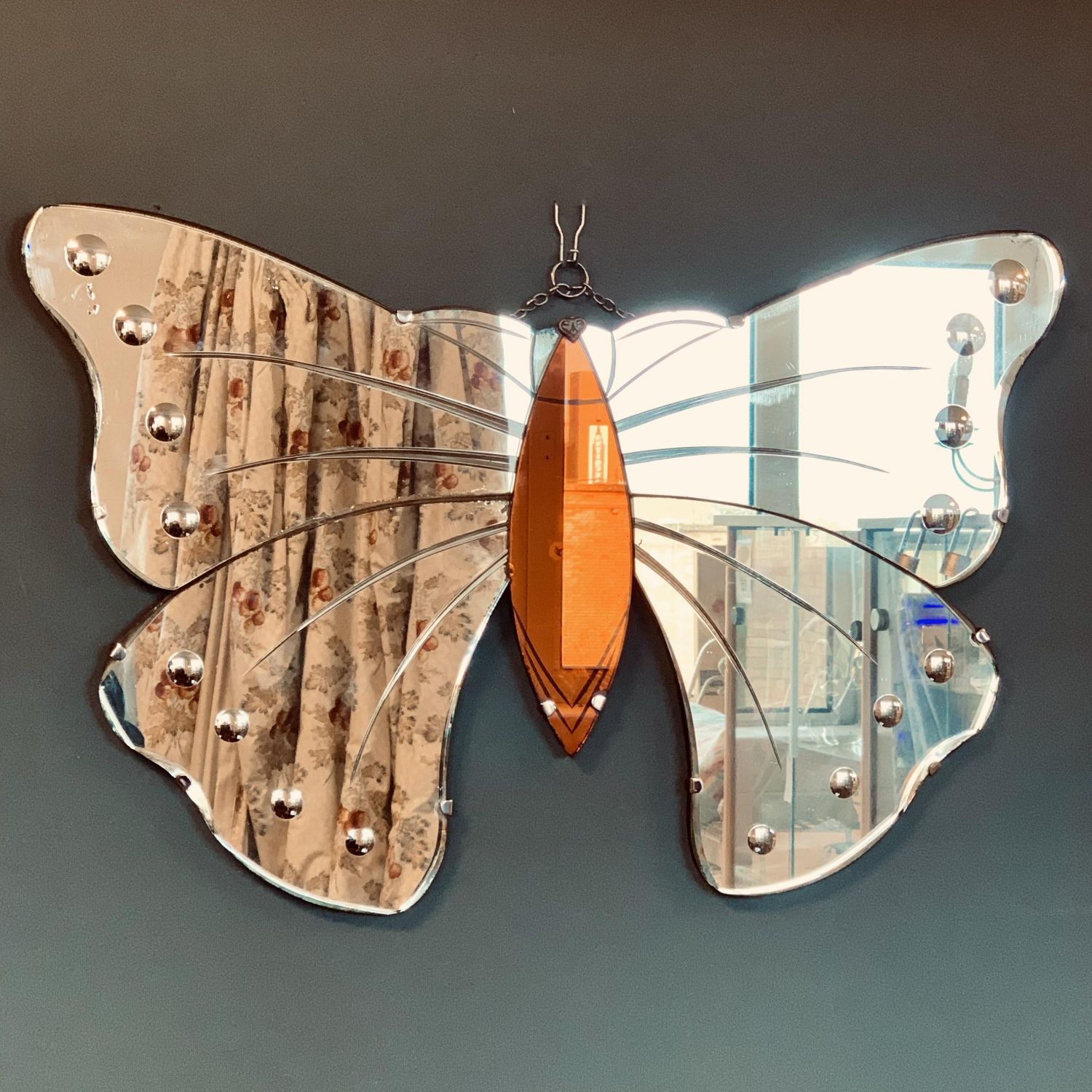 Butterfly Little Wings Mirrored Clock 