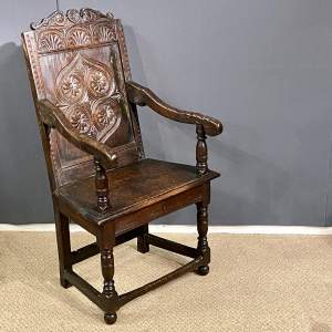 17th Century Oak Wainscot Armchair