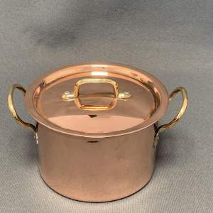 Copper Casserole Pan with Brass Handled Lid