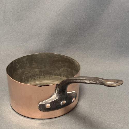 French Copper Saucepan with Metal Handle image-1