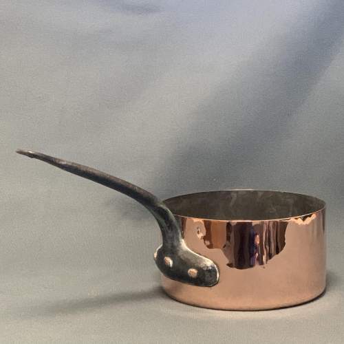 Large French Copper Saucepan with Metal Handle image-2
