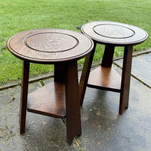 Pair of Arts and Crafts Oak Tables image-2