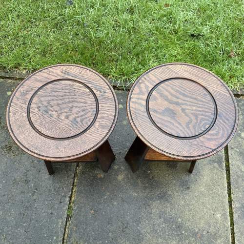Pair of Arts and Crafts Oak Tables image-3