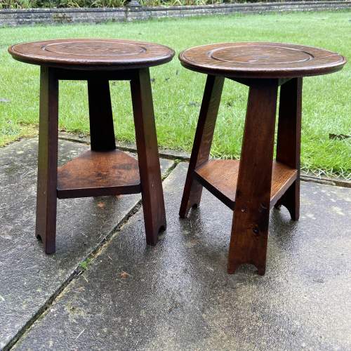 Pair of Arts and Crafts Oak Tables image-4