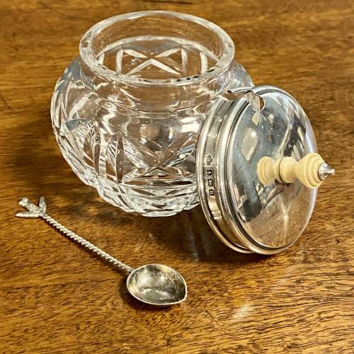 Early 20th Century Cut Glass Preserve Jar with Silver Lid image-4