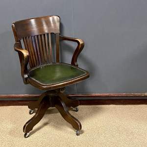1930s Oak Swivel Office Chair