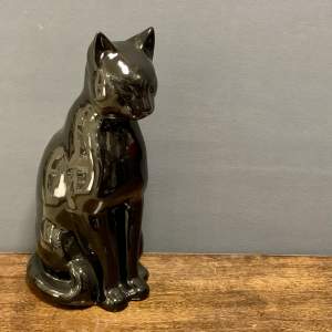 Contemporary Ceramic Sitting Cat Figure