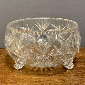 Vintage Large Cut Glass Fruit Bowl