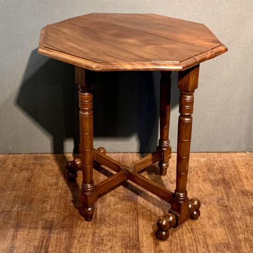 20th Century Octagonal Drop Leaf Occasional Table image-1