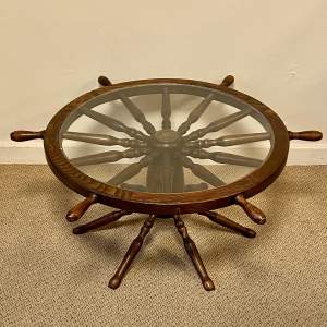 Vintage Ships Wheel Revolving Coffee Table