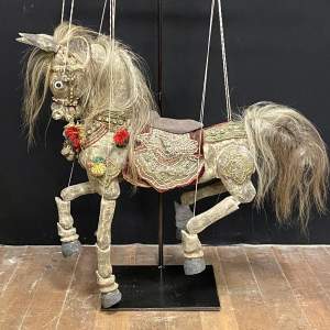 Large Old Indian Horse Marionette Figure