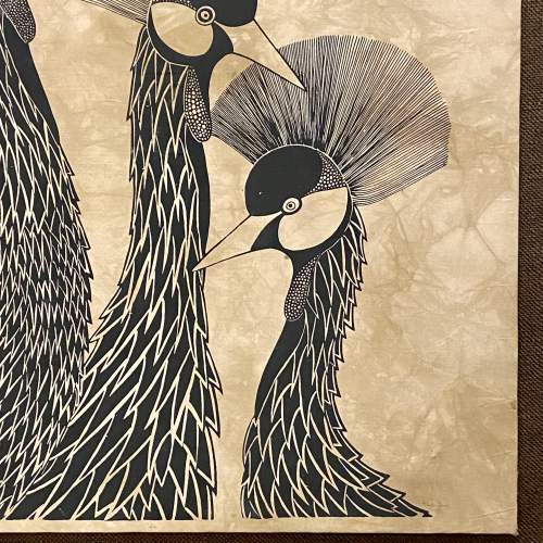 20th Century Batik Depicting Cranes by Heidi Lange image-3