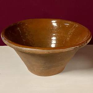 Late 19th Century Glazed Terracotta Dough Bowl