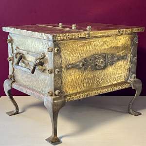 Arts and Crafts Brass Fireside Box