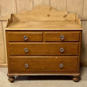 Victorian Gallery Back Pine Chest of Drawers