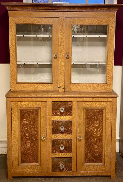 Late Victorian Pine Glazed Dresser or Bookcase image-5