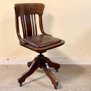1920s Oak Swivel Desk Chair