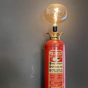 Vintage Nu Swift Fire Extinguisher Upcycled Lamp